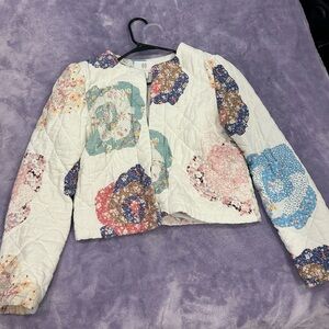 House of Harlow 1960 White and Blue Puffer Jacket